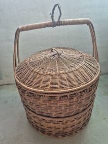 rattan basket traditional ( 2 layer)
