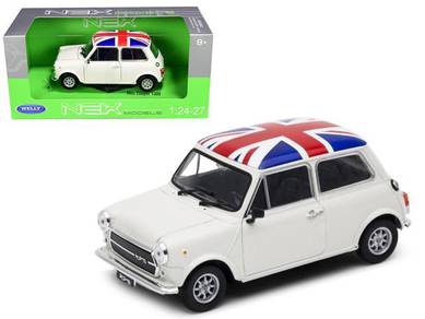 1/24 Classic Mini Cooper 1300 White W/ British top