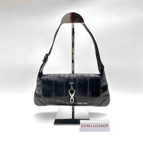 Preloved Gucci Black Eel Skin Jackie Shoulder Bag
