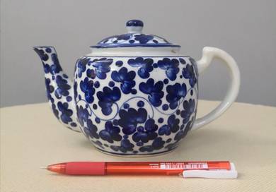 Hand painted blue white teapot
