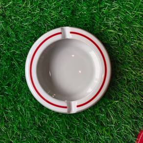 White Ceramic Ashtray Retro Style