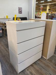 Chest Drawer 4Layer Glass Top Free LED Light