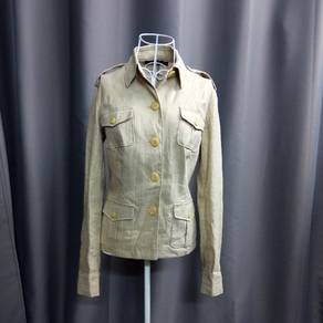 RALPH LAUREN Metallic Cotton & Linen Blend Safari