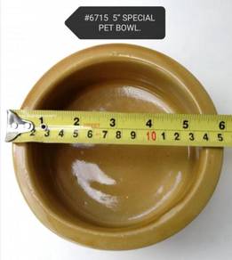 Clay Ceramic Pet Food Water Bowl 6715 5inch Smooth