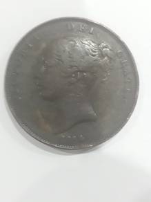 1854 Queen Victoria Young Head (OT) Copper Penny-