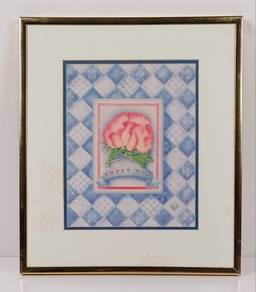 Sweet Pea Floral Print with Decorative Frame 1
