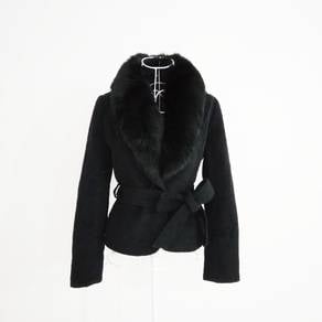 Cle des Zones Wool Coat With Fur Collar