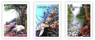 Mint Stamp Threaten Habitat Malaysia 2010