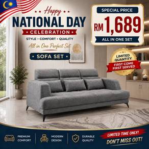 3 Seater Pushback sofa (grey)