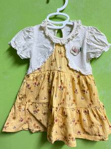 Anakku Baby Dress 6-12m (Yellow Cream)