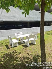set meja batu marble terazzo taman