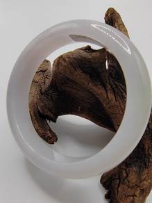 54.10mm Icy White Natural Burma Jadeite Bangle
