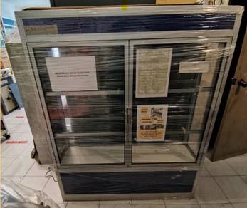 3 tier Glass Swing Door Cabinet