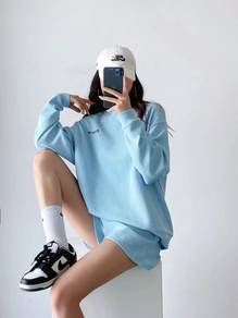 blue casual wear top + bottom