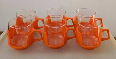 Cawan vintage retro pyrex jaj glass cup
