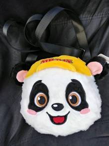 Cute Mascot Panda Face Plush Crossbody Bag • Fluff