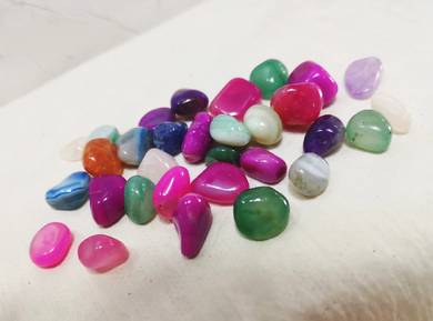 Natural & Dyed Colorful Tumbled Gemstones Mixed Cr