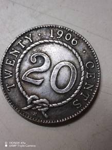 Sarawak 1906 Silver 20 Cents, C. Brooke Rajah