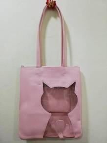 Tote Bag Beg Pink Cat 54cm x 31.5cm x 4cm