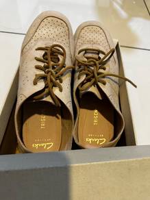 Clarks taupe suede soft leather sneakers