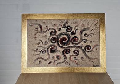 W99AS Lukisan 88.5x63cm Oil Painting Abstract Art