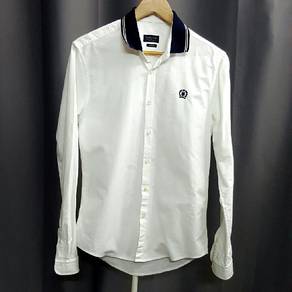 Zara Man Slim Fit Black Collar Long Sleeve Shirt