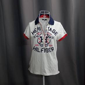Tommy Hilfiger Navy Blue Collar White Tee