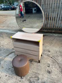 [Set] Meja Solek Dressing Table Cabinet + Kerusi