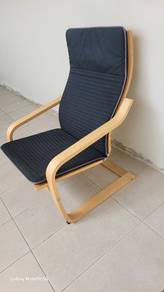 IKEA Poäng Armchair with Black Cushion
