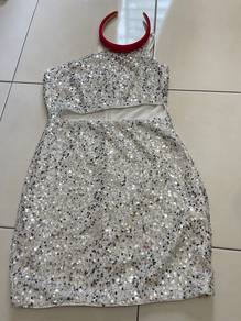 Sequin one shoulder bodycon dress