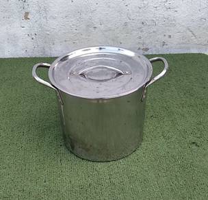 B257  Periuk Deep Stainless Steel Stock Pot 24 cm