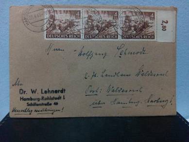 1943 Nazi Germany Stamps on envelope