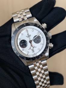 tudor Black Bay Chronograph white dial leather 