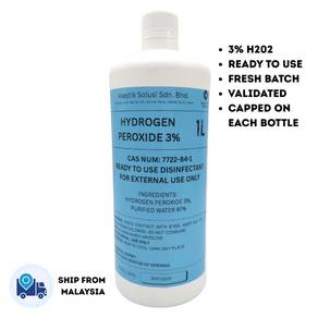 1L Hydrogen Peroxide 3% , Ready To Use Bottle
