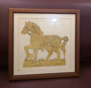 3501 Leather horse wall decor frame