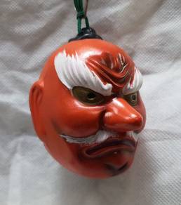 Vintage Japanese Bell Rattle Tengu Red Goblin Demo