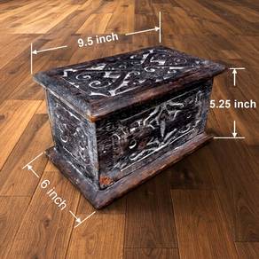 Iban Dayak Tribal Design Carved Wooden Chest