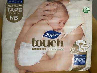 Drypers Touch Newborn diaper 80pcs