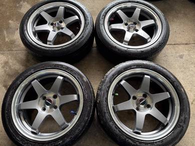 rim second 16 TE37 siap tayar myvi city jazz yaris