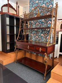 VINTAGE solid wood with WROUGHT IRON French Bake