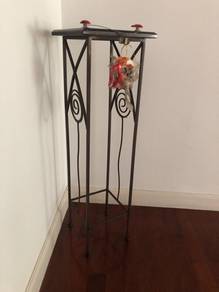 Stainless steel stand with glass top