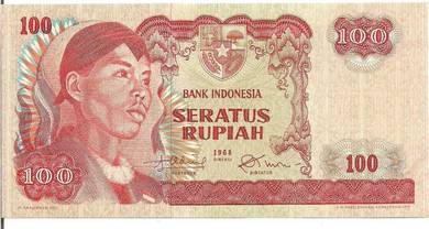 Indonesia 100 rupiah 1968 NLS 019778  - unc