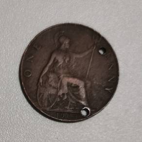 BRITISH OLD COIN One Penny (1903) KING EDWARD VII