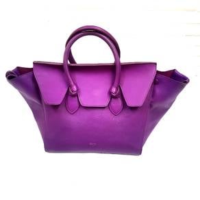 Celine Cobalt Calfskin Leather Large Tie Tote Bag