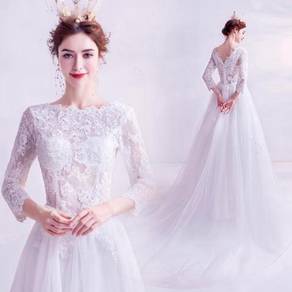 White long sleeve wedding bridal dress gown RB1791