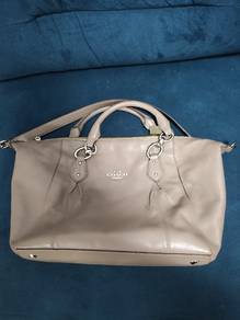 Preloved Light taupe leather Coach satchel