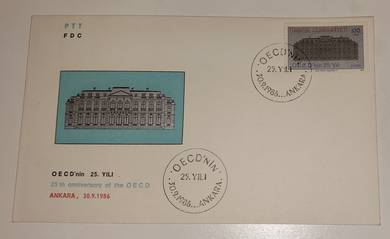 FDC Stamp Turkiye 1986- 25th Anniversary of OECD