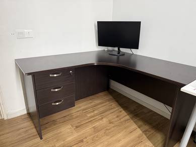 Complete Home Office Setup - Table, Monitor, Chair