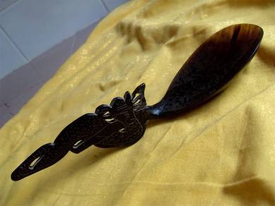 Vintage Handcarved Buffalo Horn Ladle/Server
