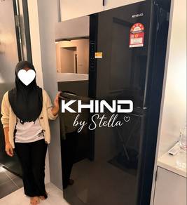 KHIND 2Door Refrigerator 480L Black Peti Ais Box